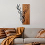 Wallity Red Deer 1 - Accesorio de Pared de Madera y Metal Nogal y Negro